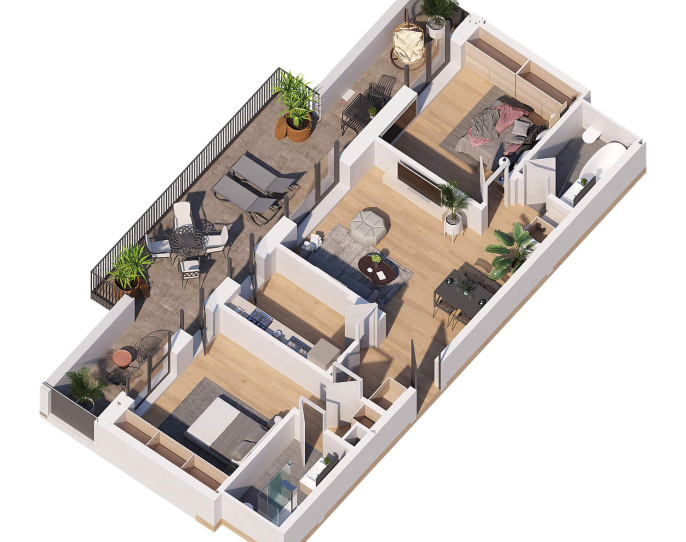Apartament cu 3 camere si 41mp terasa | CP2001739